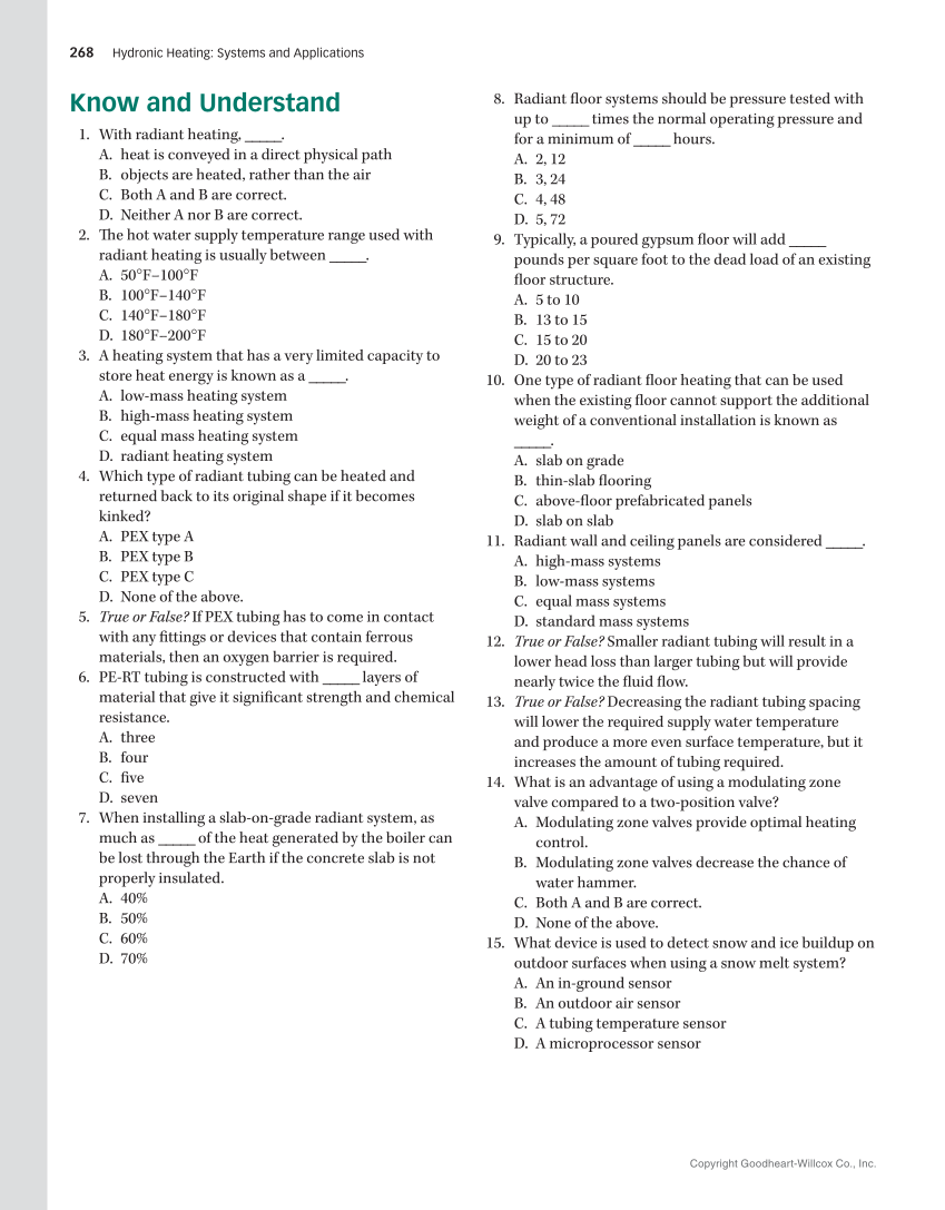 Hydronic Heating: Systems and Applications, Textbook page 268