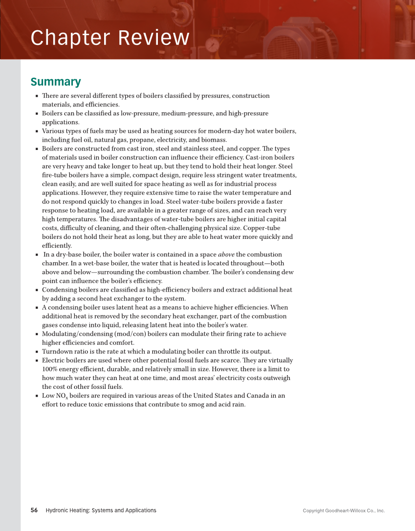 Hydronic Heating: Systems and Applications, Textbook page 56