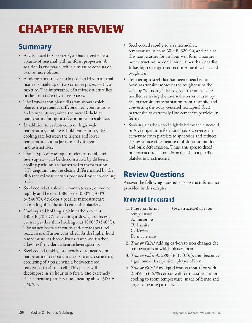 Metallurgy Fundamentals, 6th Edition page 220