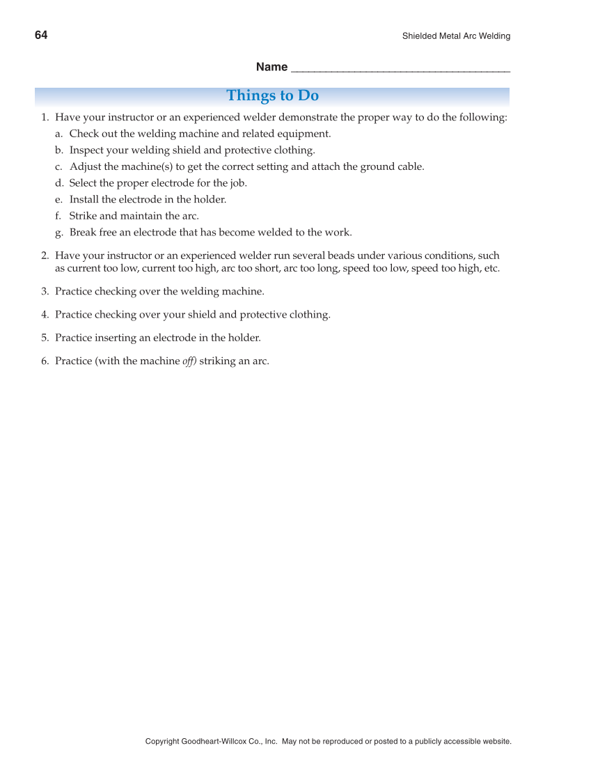 Shielded Metal Arc Welding, 9th Edition page 64