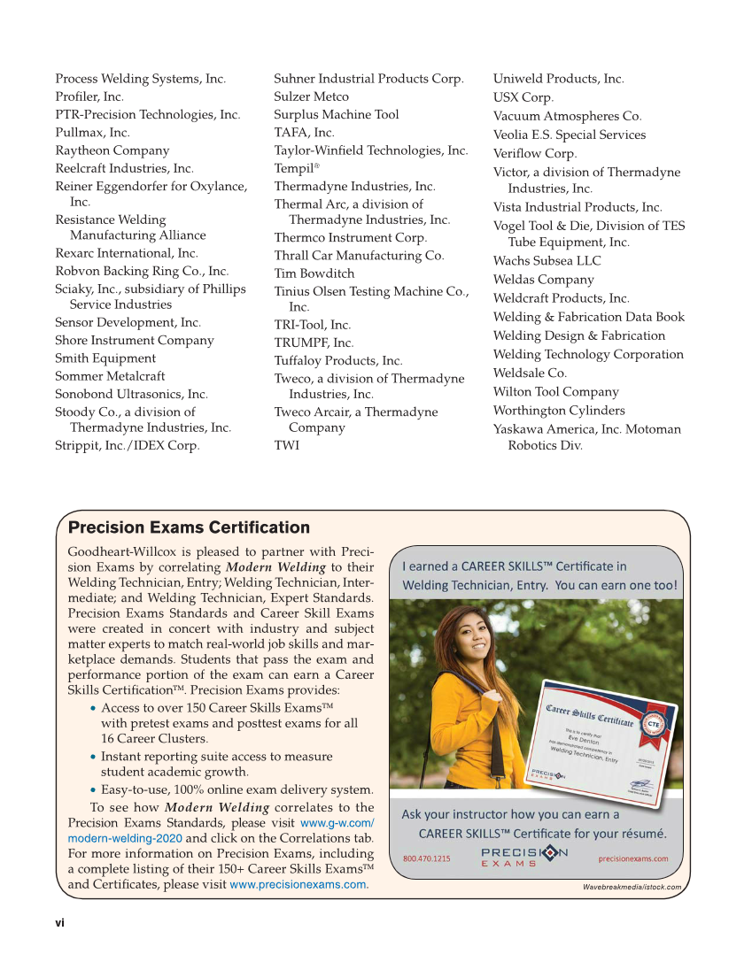 Modern Welding, 12th Edition page vi