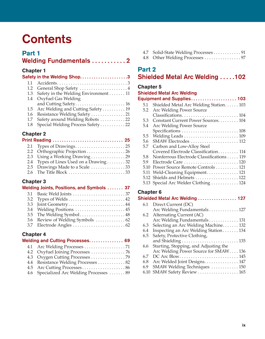 Modern Welding, 12th Edition page ix
