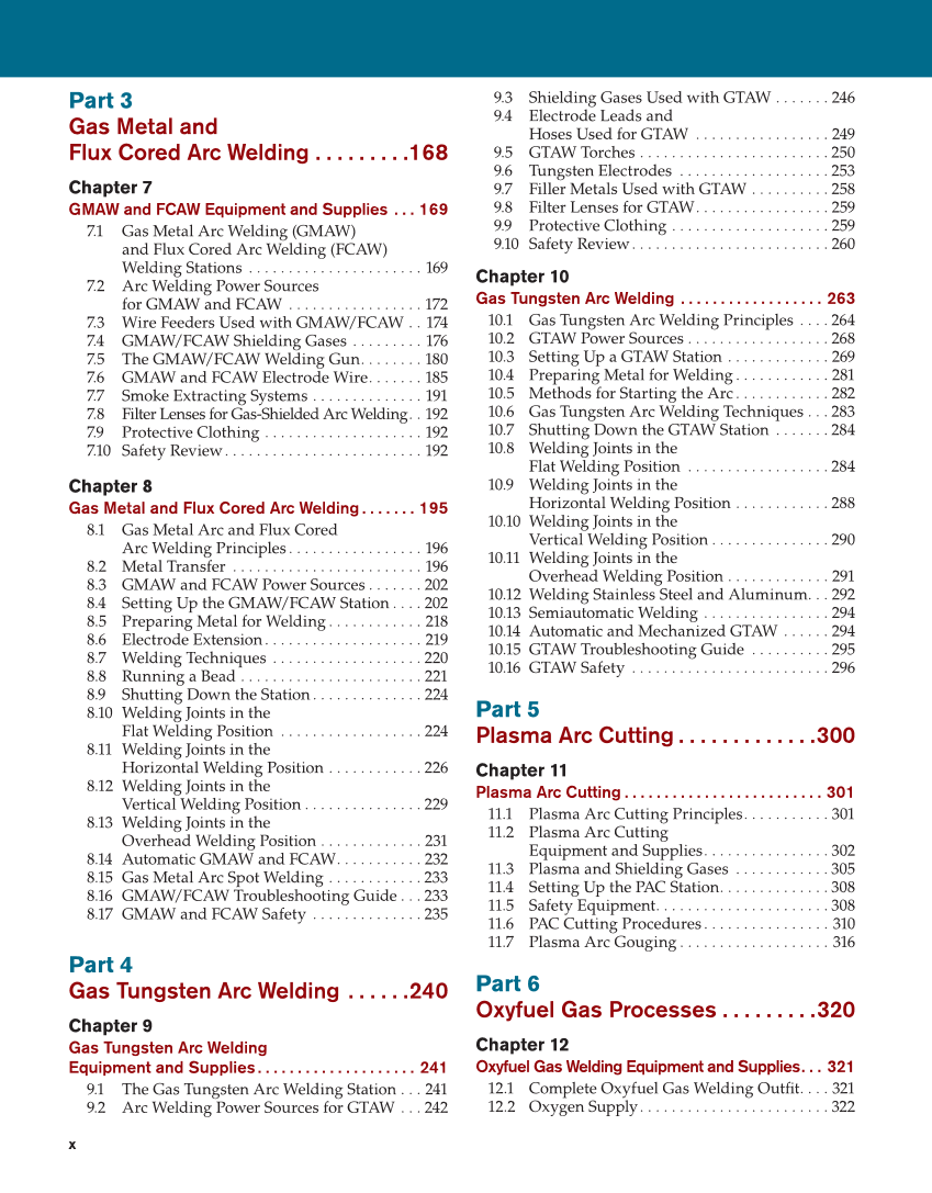 Modern Welding, 12th Edition page x