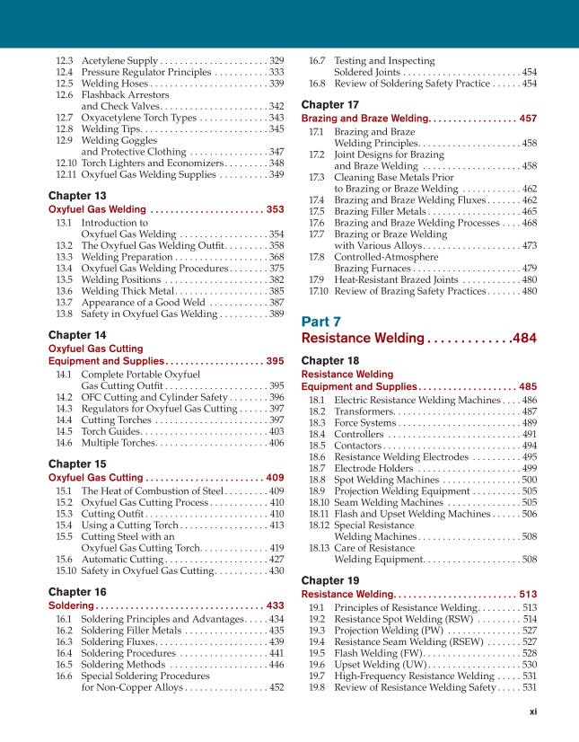 Modern Welding, 12th Edition page xi