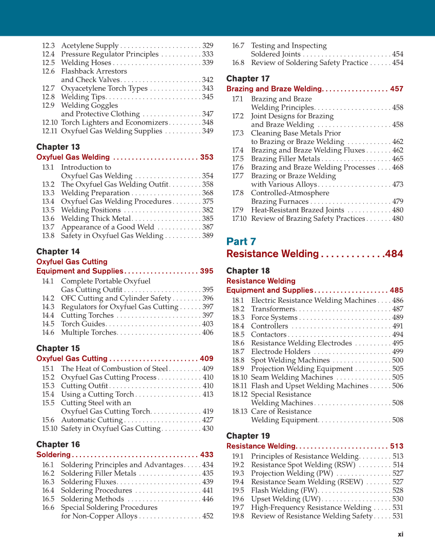 Modern Welding, 12th Edition page xi
