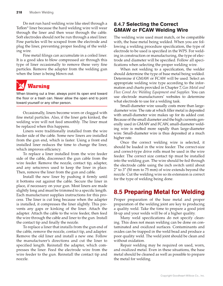 Modern Welding, 12th Edition page 218