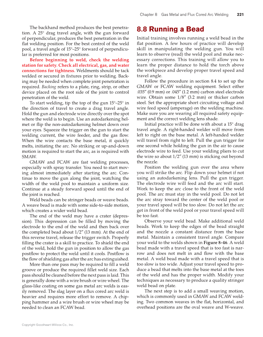 Modern Welding, 12th Edition page 221