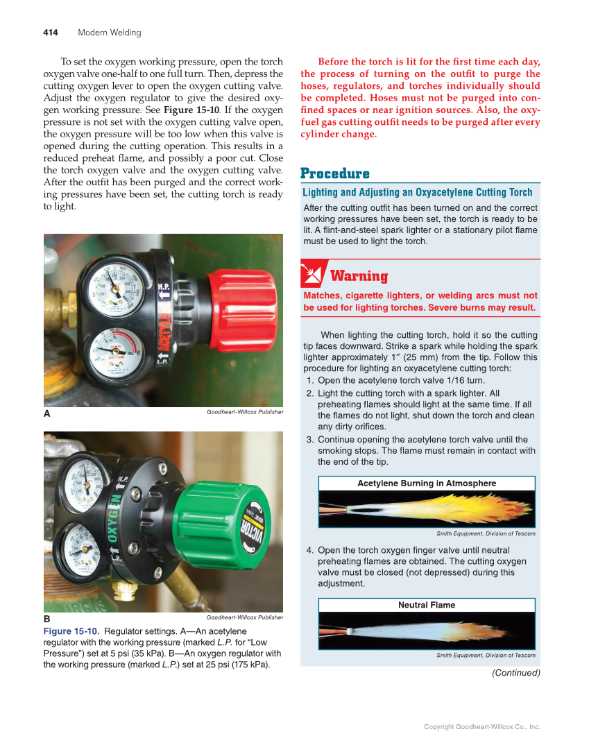Modern Welding, 12th Edition page 414
