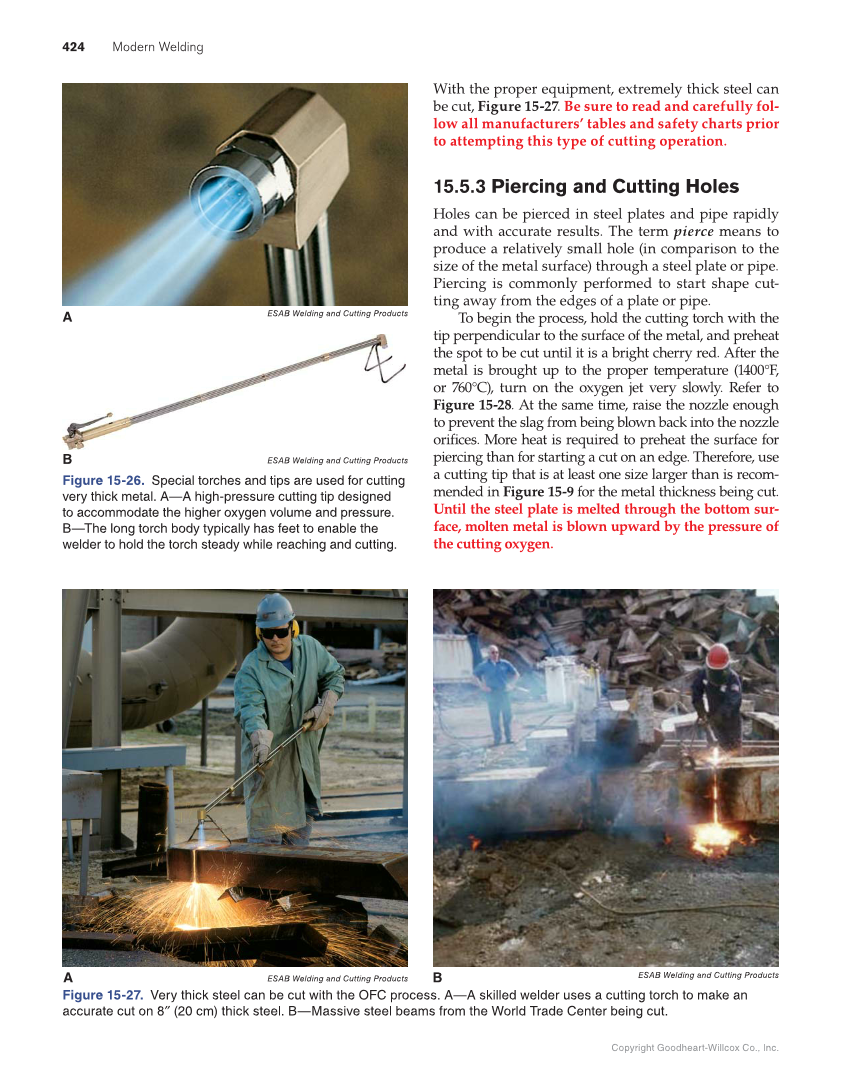 Modern Welding, 12th Edition page 424