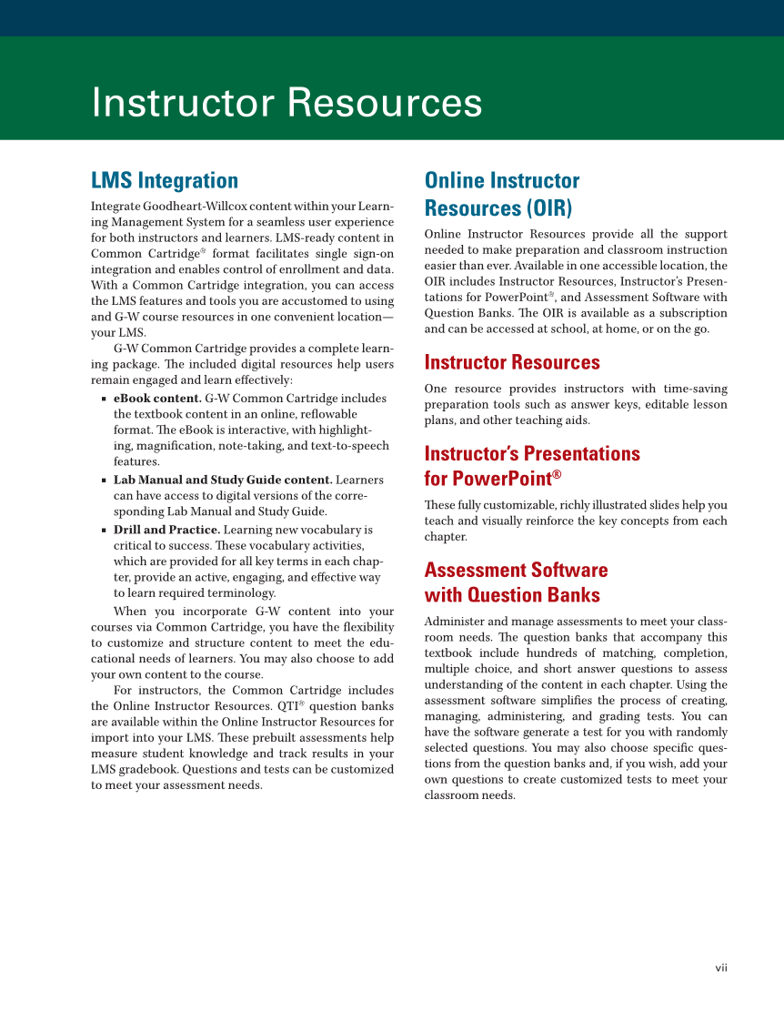 Security Essentials, Textbook page vii
