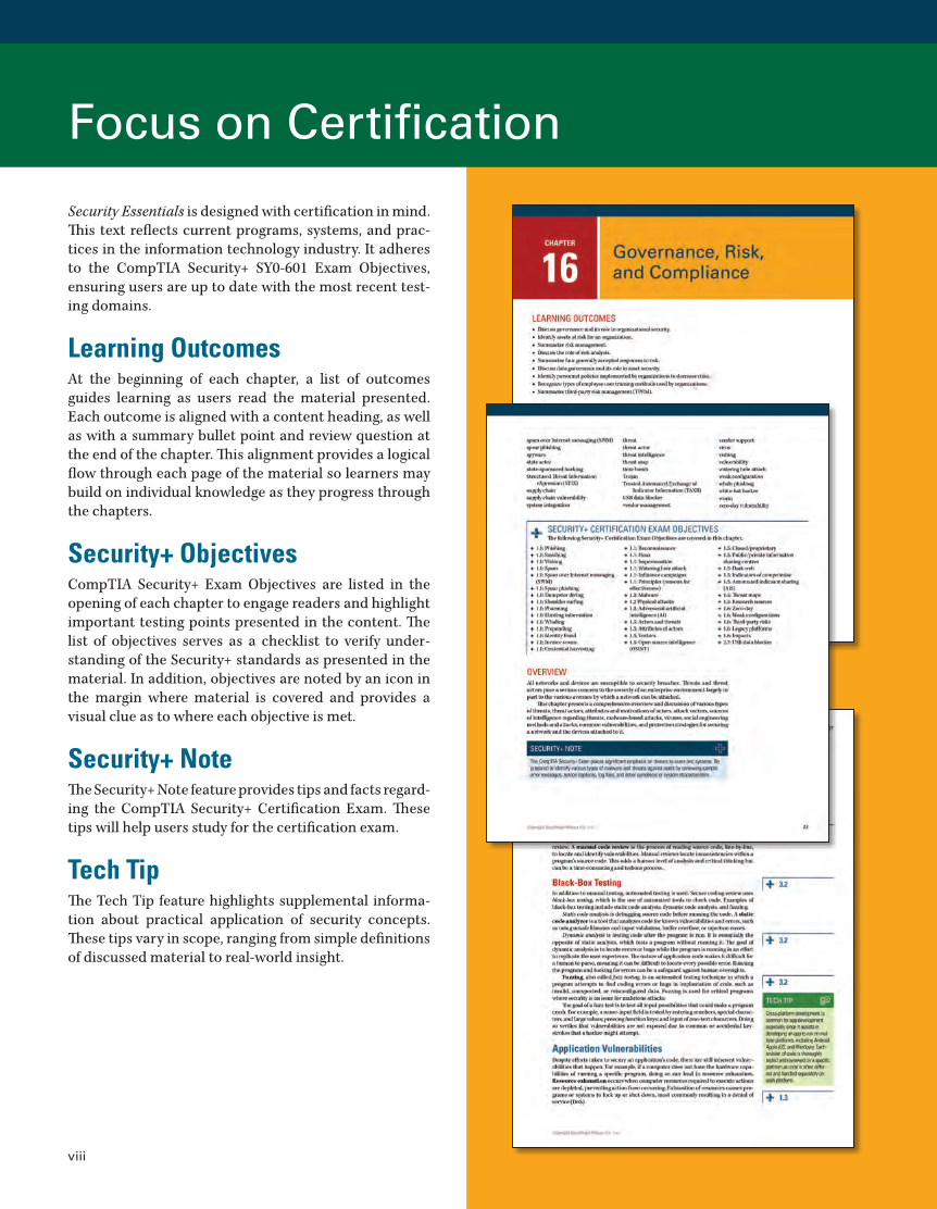 Security Essentials, Textbook page viii