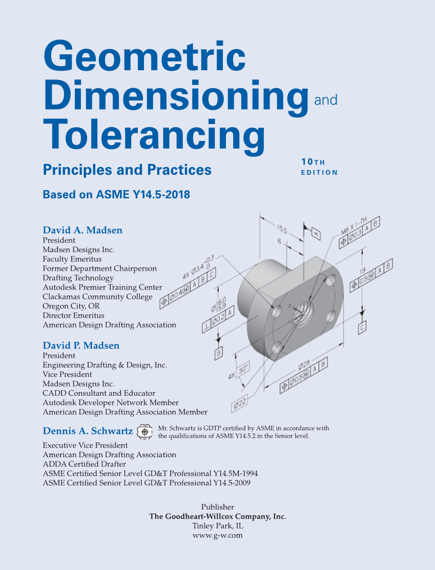 Geometric Dimensioning and Tolerancing: Principles and Practices 10e, Textbook page i