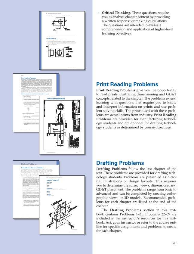 Geometric Dimensioning and Tolerancing: Principles and Practices 10e, Textbook page xiii