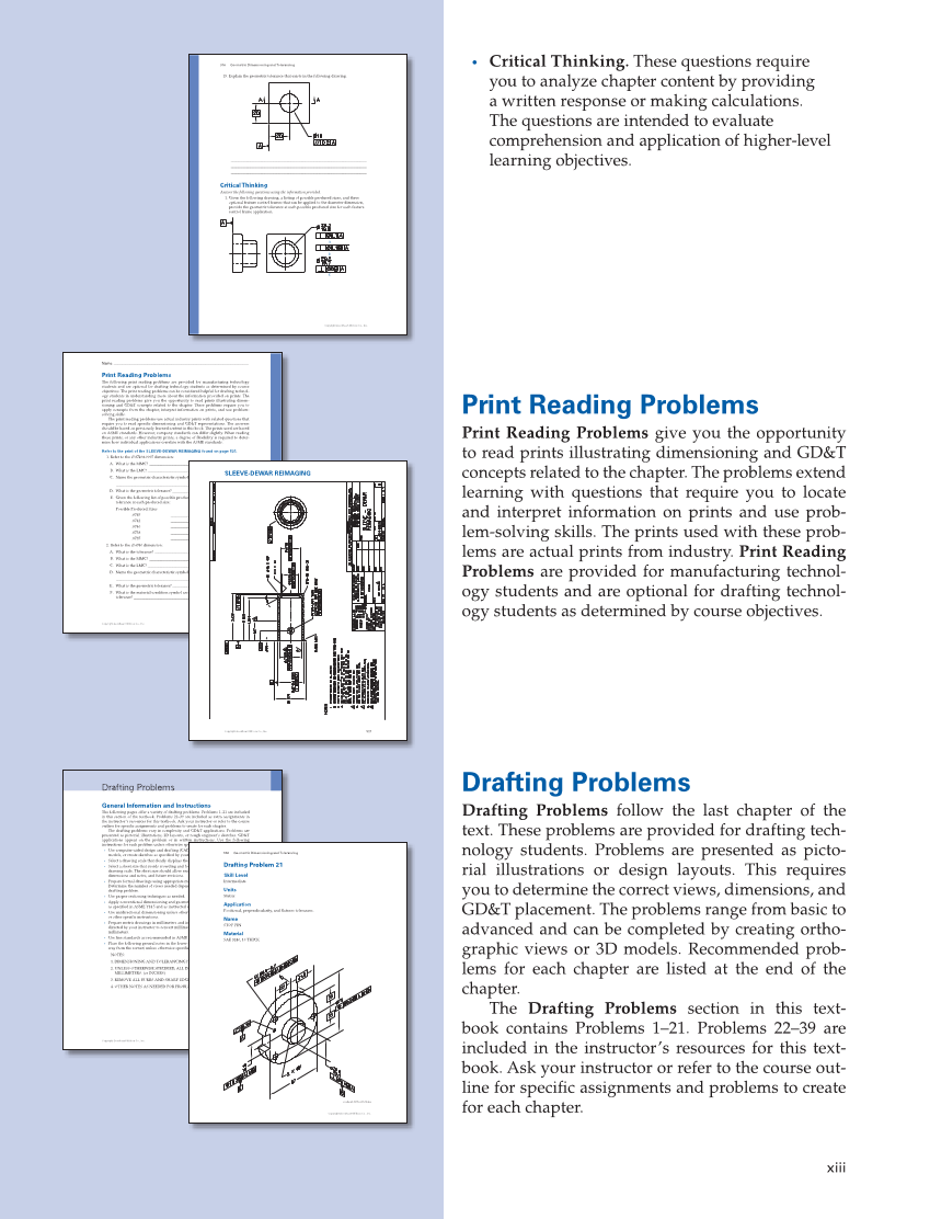 Geometric Dimensioning and Tolerancing: Principles and Practices 10e, Textbook page xiii