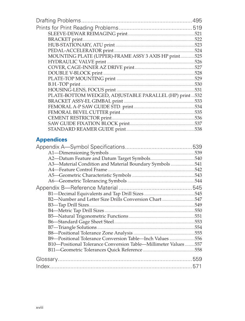 Geometric Dimensioning and Tolerancing: Principles and Practices 10e, Textbook page xviii