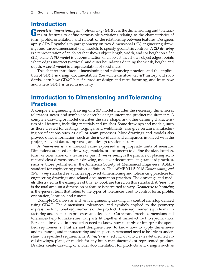Geometric Dimensioning and Tolerancing: Principles and Practices 10e, Textbook page 2