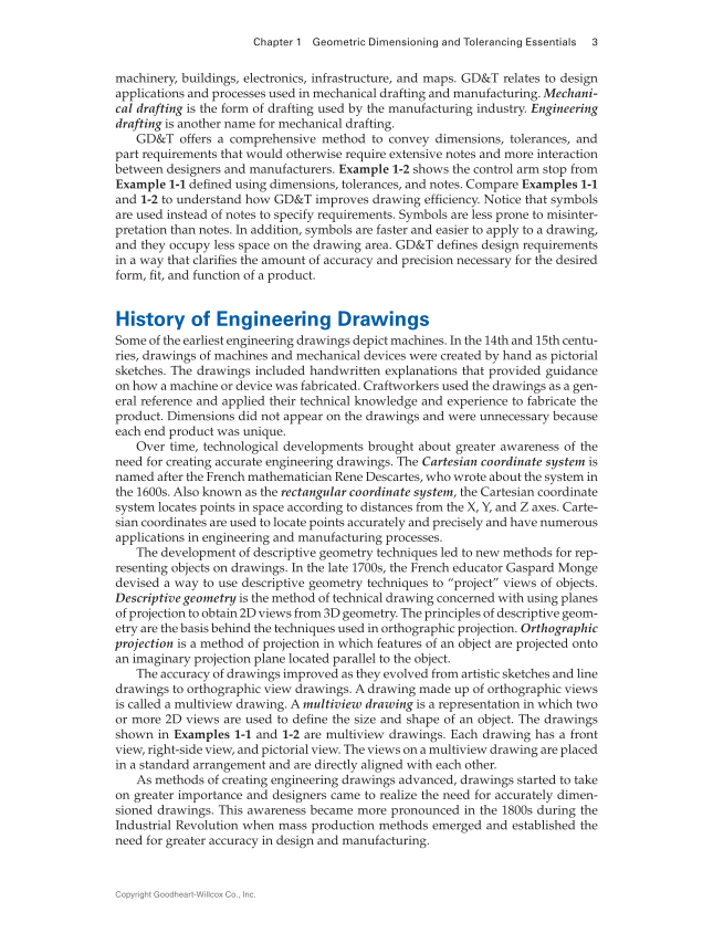 Geometric Dimensioning and Tolerancing: Principles and Practices 10e, Textbook page 3