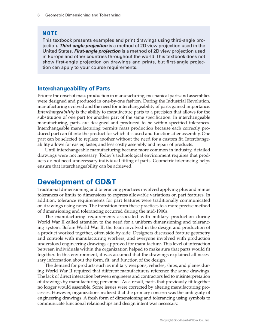Geometric Dimensioning and Tolerancing: Principles and Practices 10e, Textbook page 6