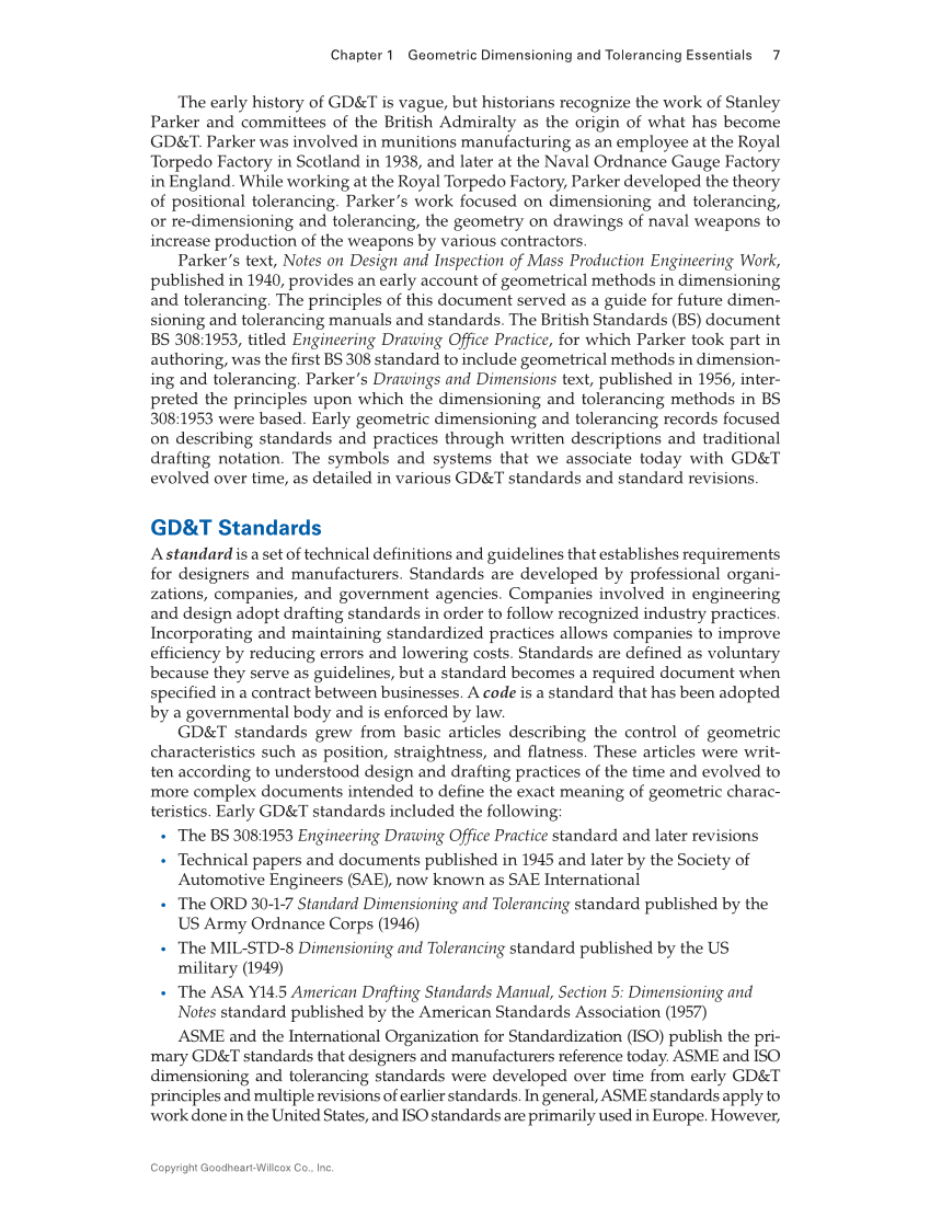 Geometric Dimensioning and Tolerancing: Principles and Practices 10e, Textbook page 7