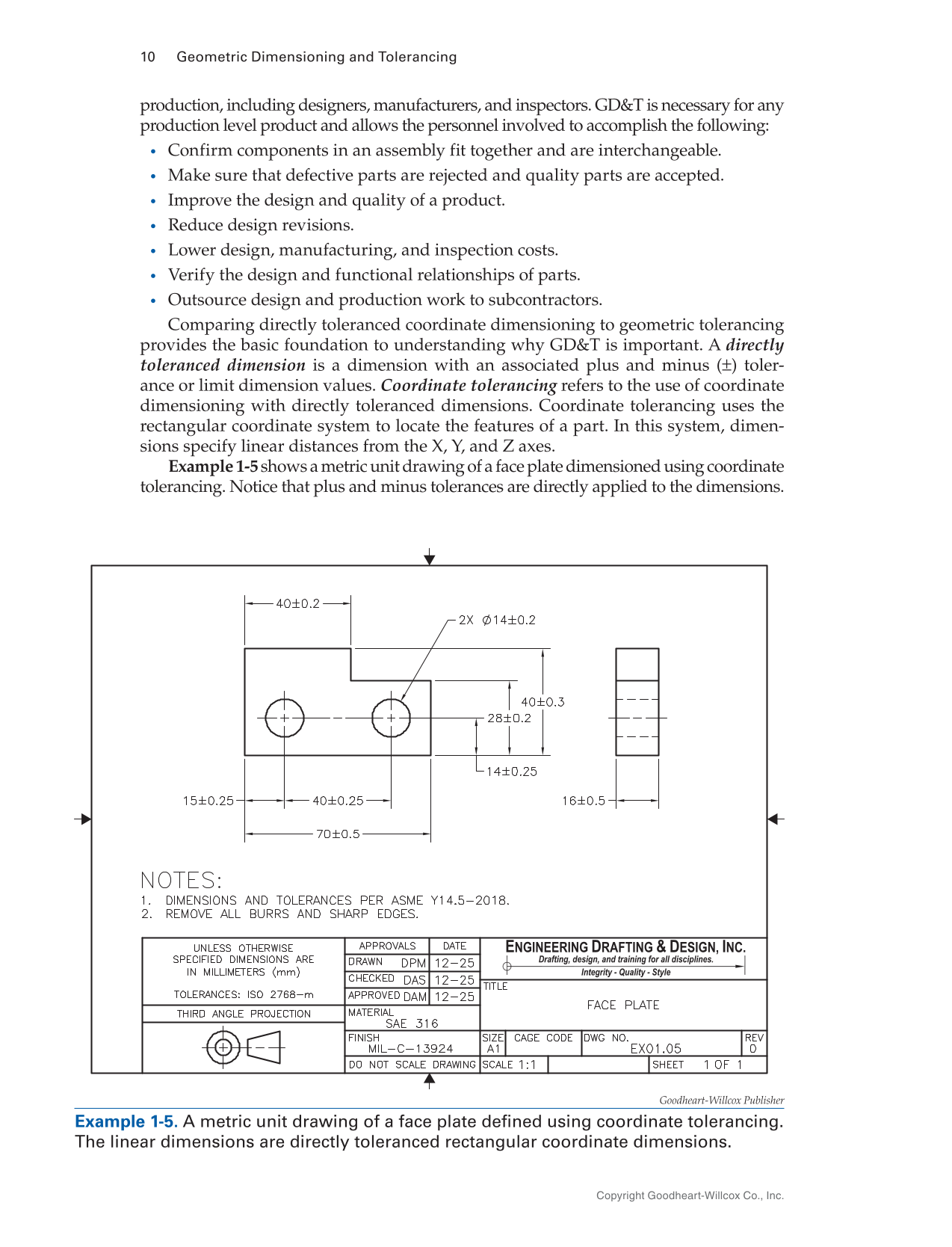 Geometric Dimensioning and Tolerancing: Principles and Practices 10e, Textbook page 10
