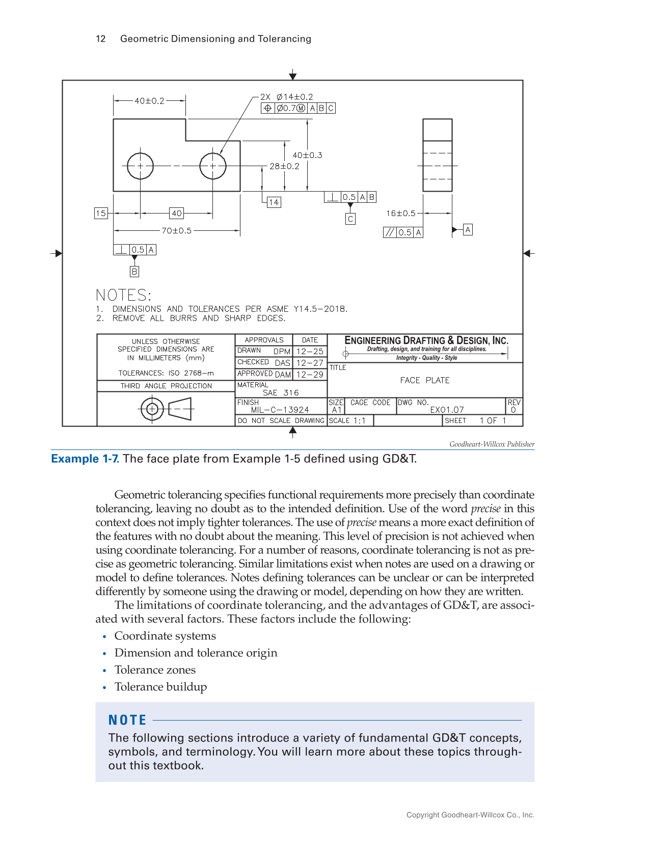Geometric Dimensioning and Tolerancing: Principles and Practices 10e, Textbook page 12
