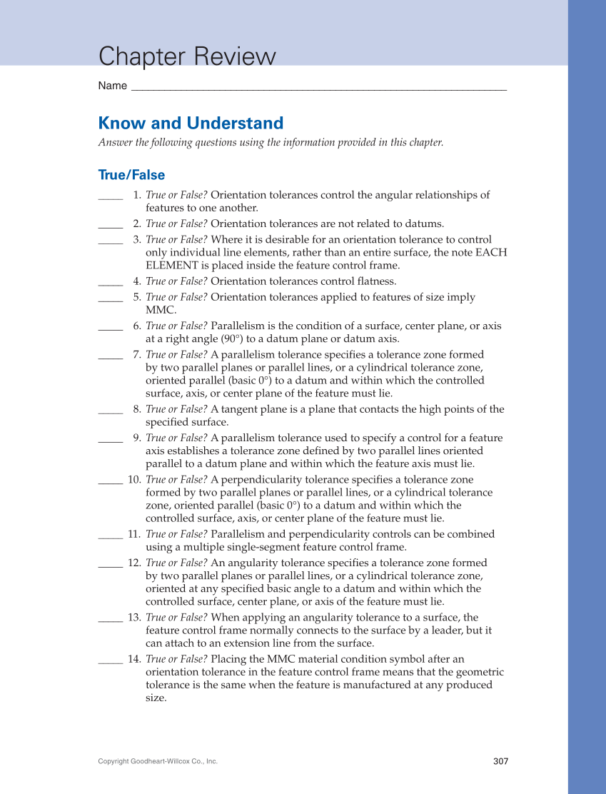 Geometric Dimensioning and Tolerancing: Principles and Practices 10e, Textbook page 307