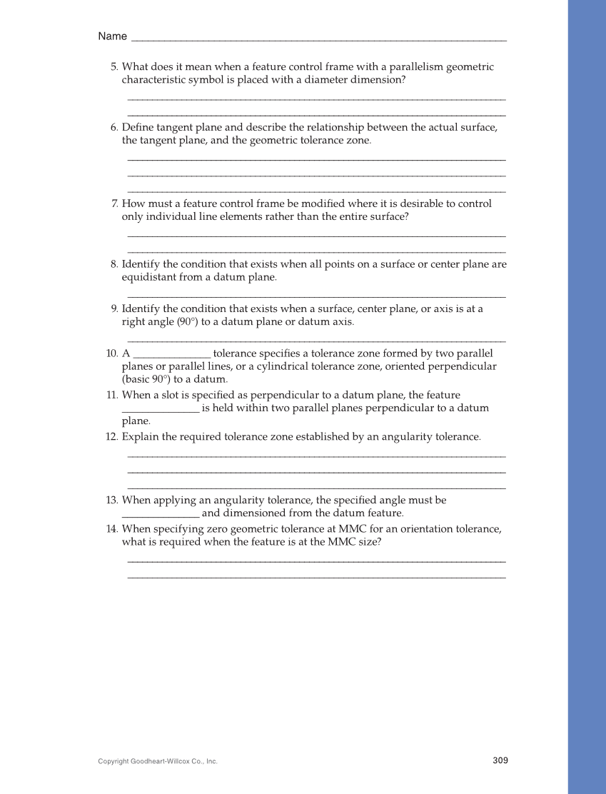 Geometric Dimensioning and Tolerancing: Principles and Practices 10e, Textbook page 309