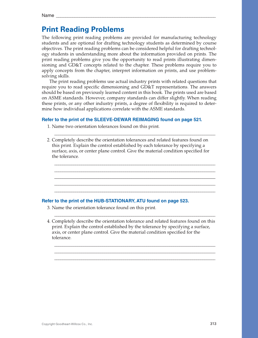 Geometric Dimensioning and Tolerancing: Principles and Practices 10e, Textbook page 313
