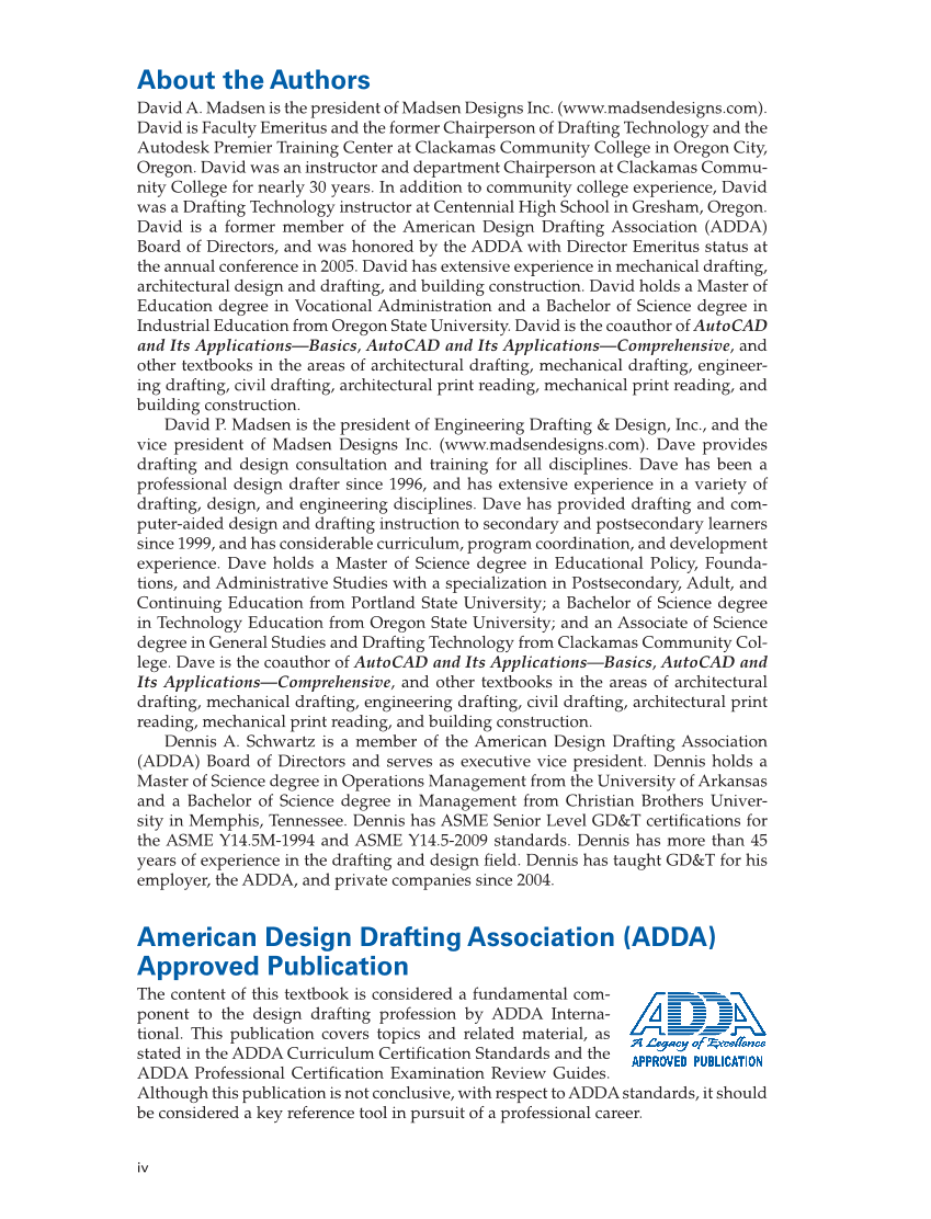 Geometric Dimensioning and Tolerancing: Principles and Practices 10e, Textbook page iv