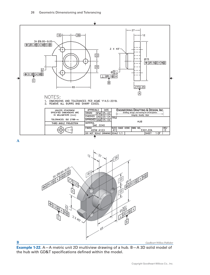Geometric Dimensioning and Tolerancing: Principles and Practices 10e, Textbook page 26