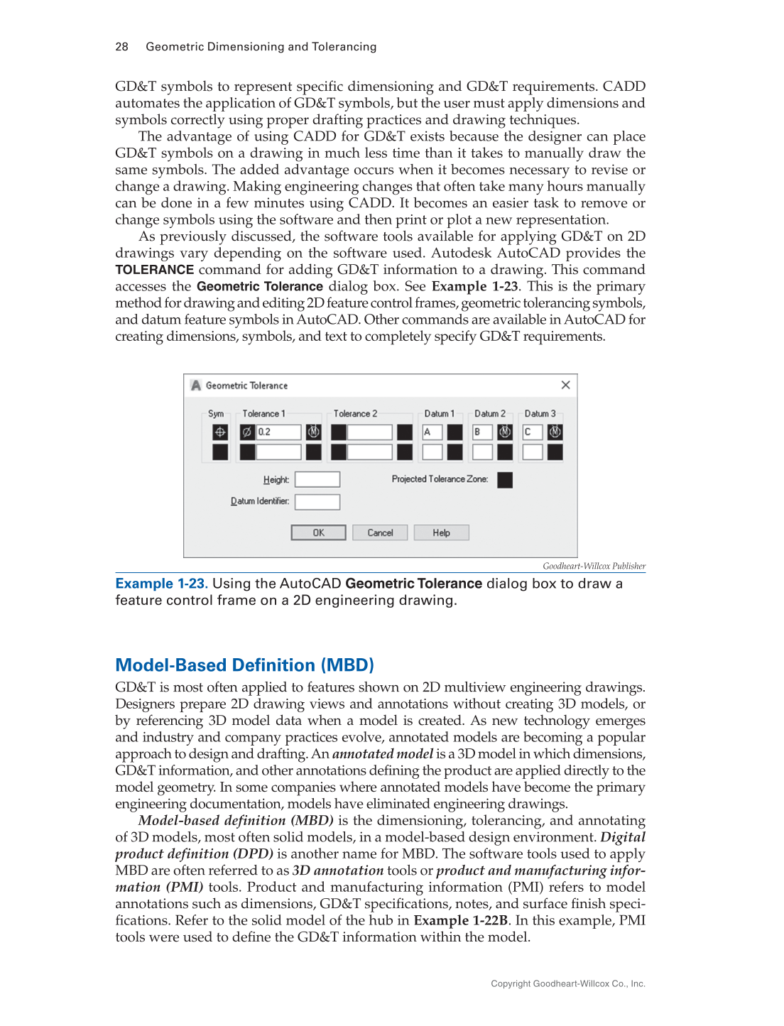 Geometric Dimensioning and Tolerancing: Principles and Practices 10e, Textbook page 28