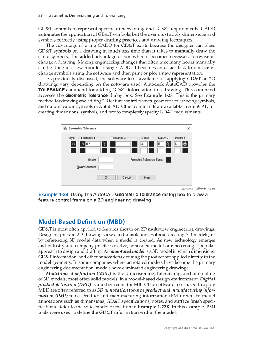 Geometric Dimensioning and Tolerancing: Principles and Practices 10e, Textbook page 28