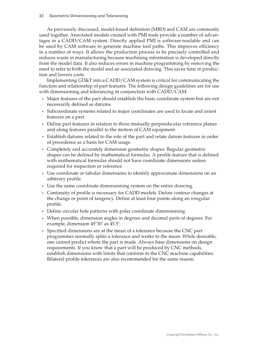 Geometric Dimensioning and Tolerancing: Principles and Practices 10e, Textbook page 32