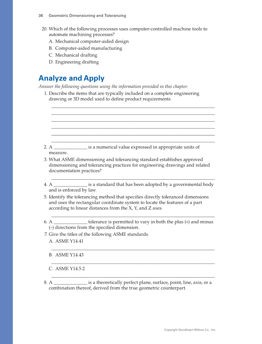 Geometric Dimensioning and Tolerancing: Principles and Practices 10e, Textbook page 36
