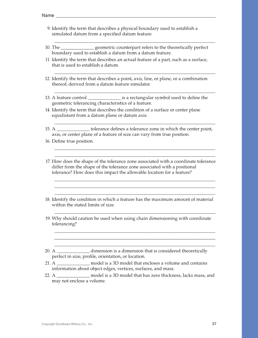 Geometric Dimensioning and Tolerancing: Principles and Practices 10e, Textbook page 37