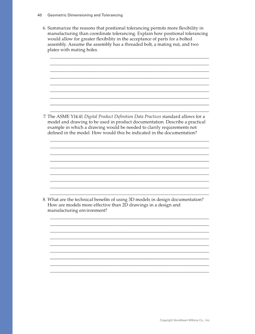 Geometric Dimensioning and Tolerancing: Principles and Practices 10e, Textbook page 40