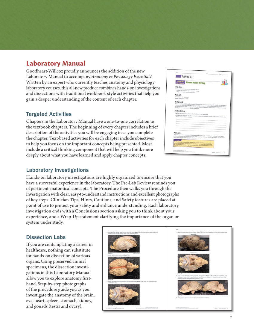 Anatomy & Physiology Essentials 2e, Textbook page v