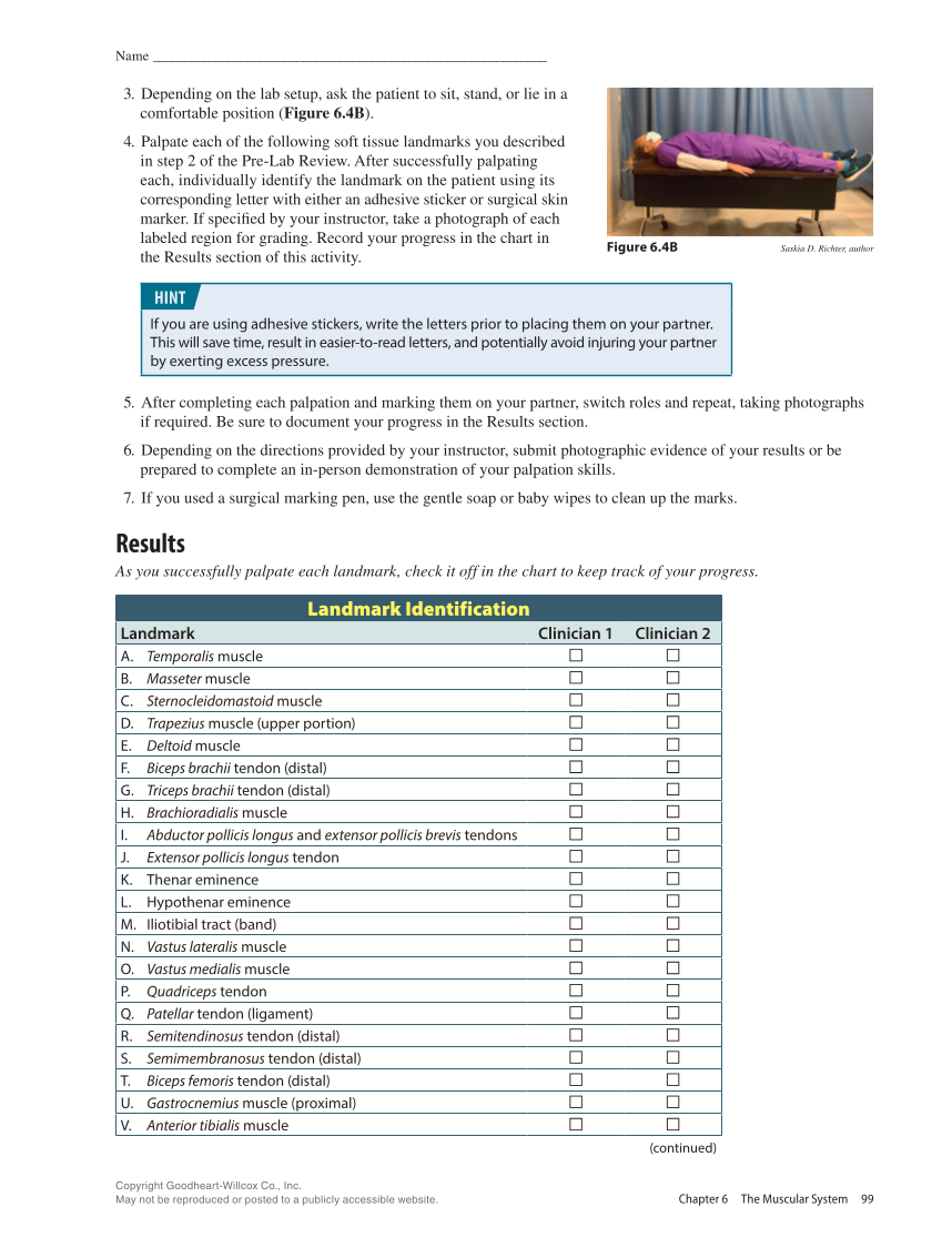 Anatomy & Physiology Essentials 2e, Laboratory Manual page 99