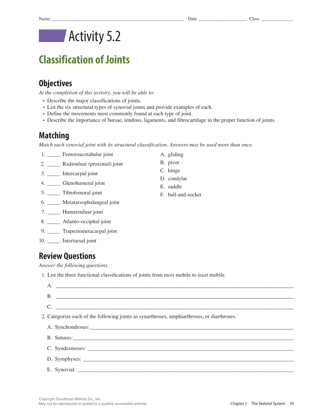 Anatomy & Physiology Essentials 2e, Laboratory Manual page 59