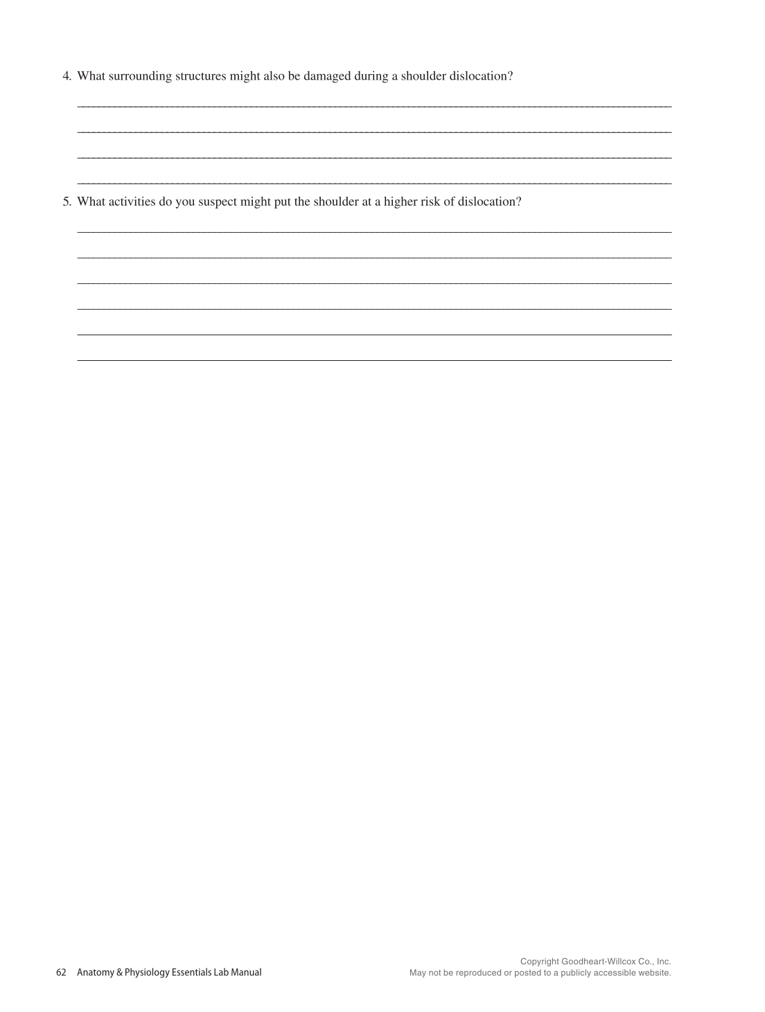 Anatomy & Physiology Essentials 2e, Laboratory Manual page 62
