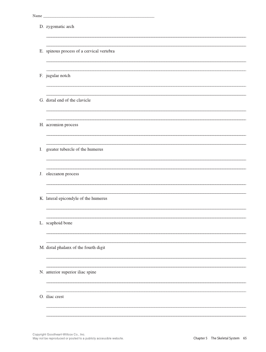 Anatomy & Physiology Essentials 2e, Laboratory Manual page 65