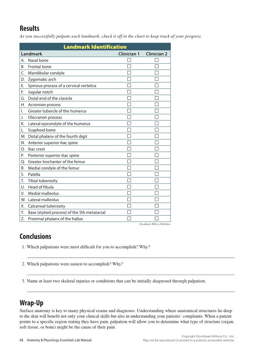 Anatomy & Physiology Essentials 2e, Laboratory Manual page 68