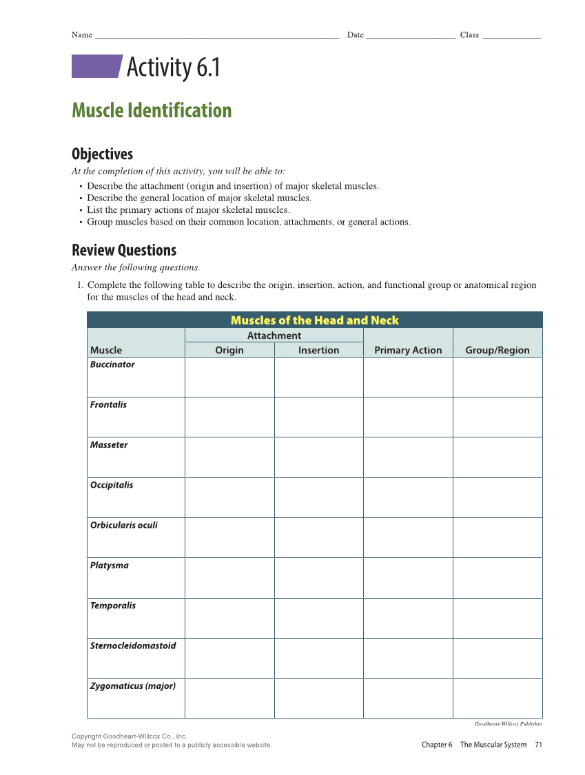 Anatomy & Physiology Essentials 2e, Laboratory Manual page 71