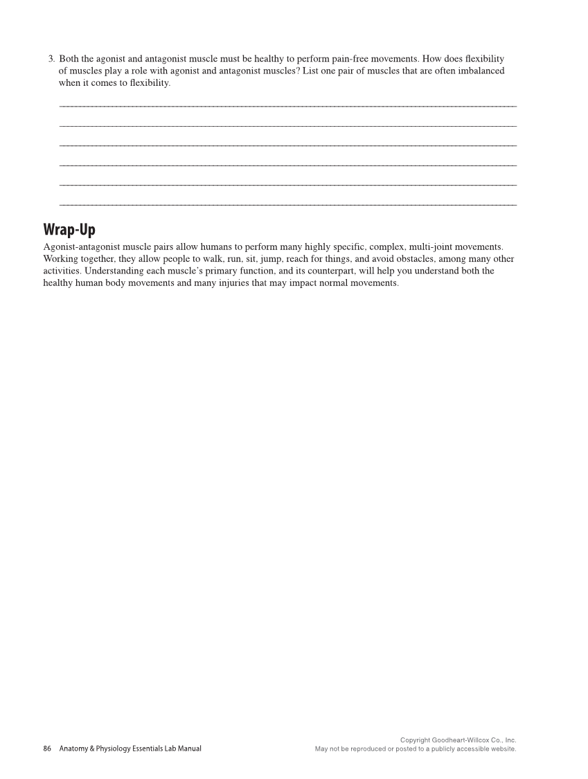 Anatomy & Physiology Essentials 2e, Laboratory Manual page 86