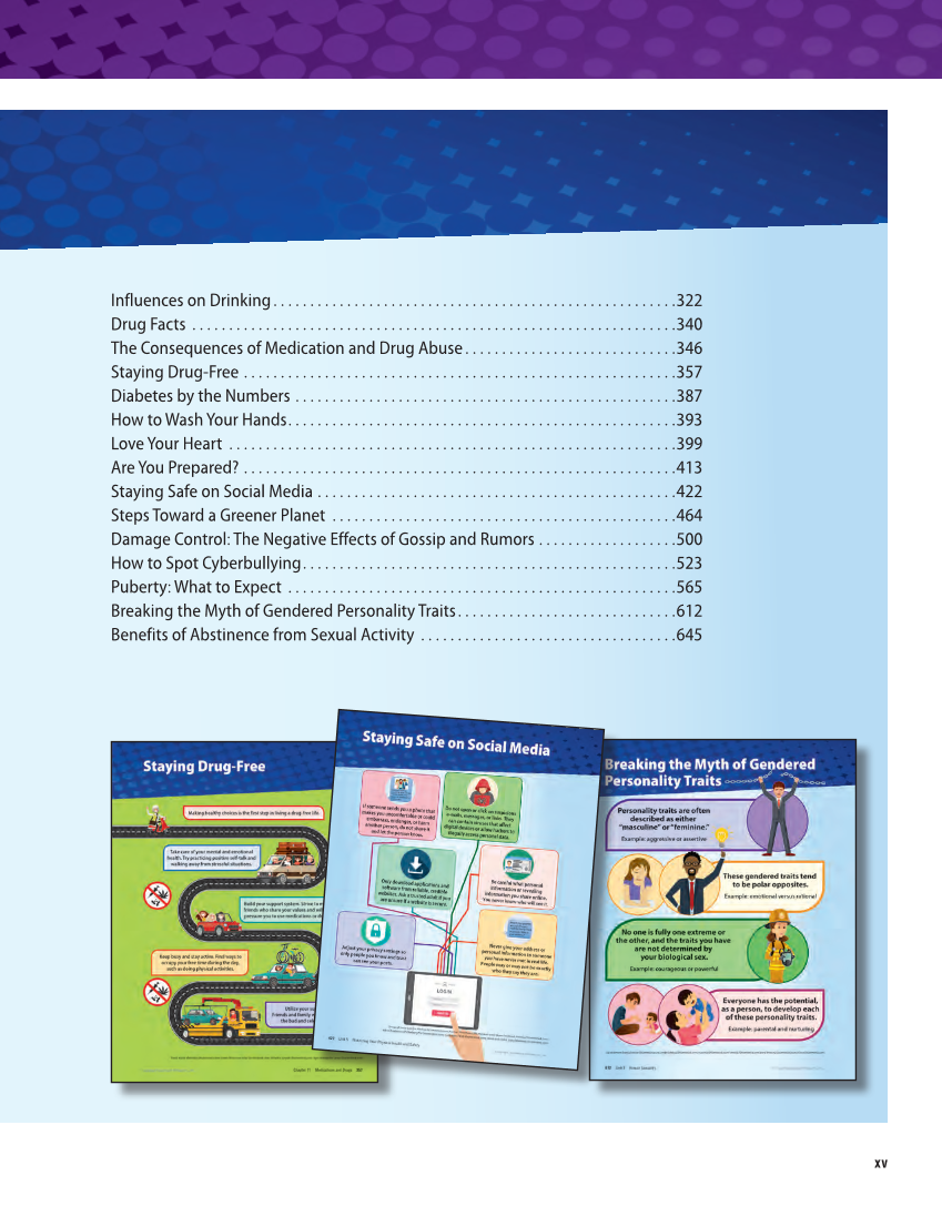 Comprehensive Health Skills for Middle School 2e page xv