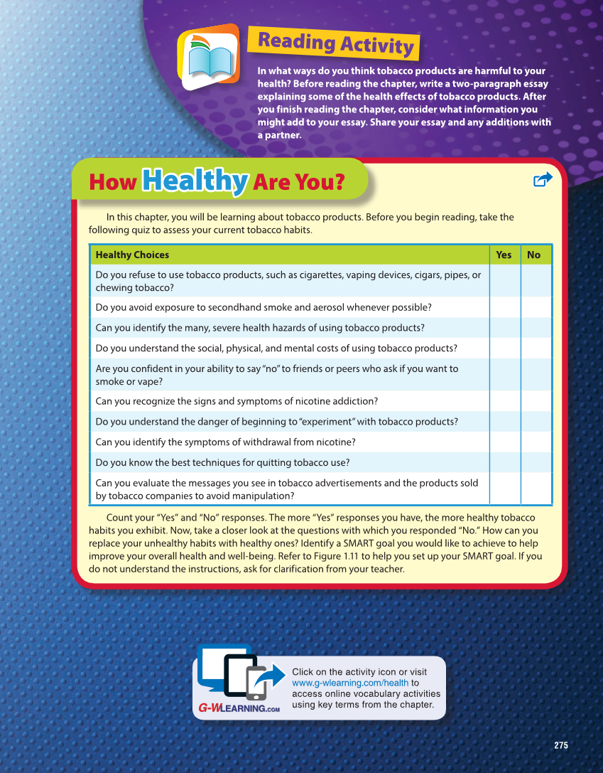 Comprehensive Health Skills for Middle School 2e page 275