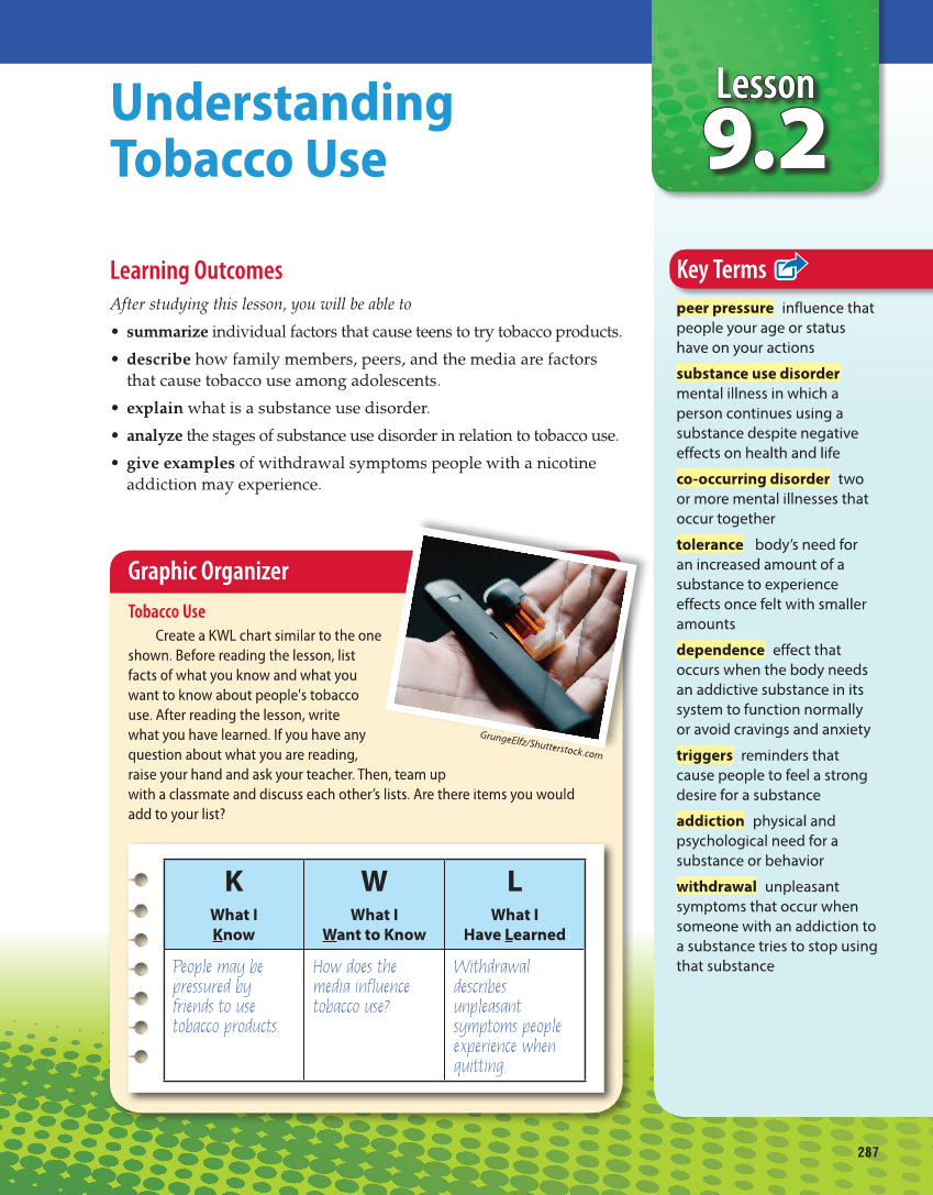 Comprehensive Health Skills for Middle School 2e page 287