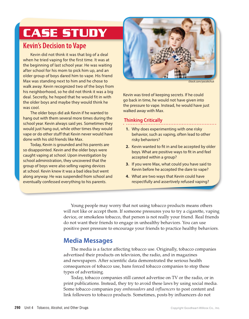 Comprehensive Health Skills for Middle School 2e page 290