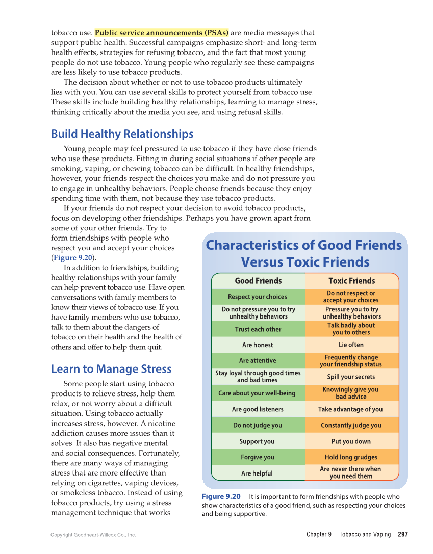 Comprehensive Health Skills for Middle School 2e page 297