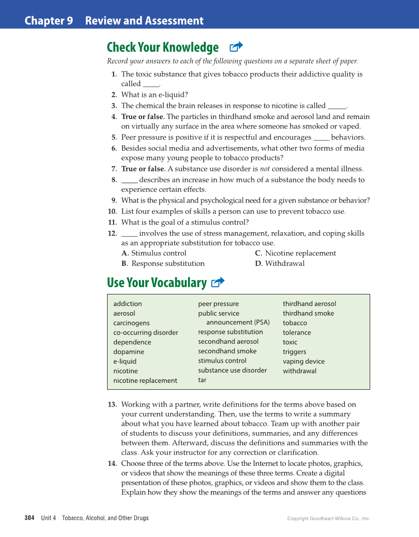 Comprehensive Health Skills for Middle School 2e page 304